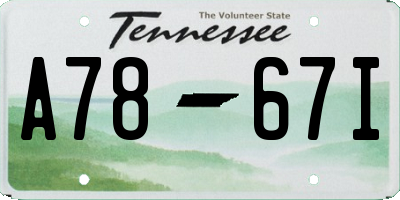 TN license plate A7867I