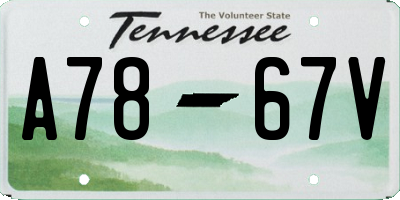 TN license plate A7867V