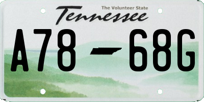 TN license plate A7868G