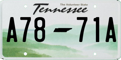 TN license plate A7871A