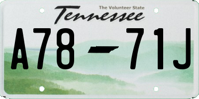 TN license plate A7871J