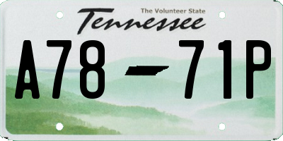 TN license plate A7871P