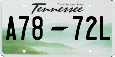 TN license plate A7872L