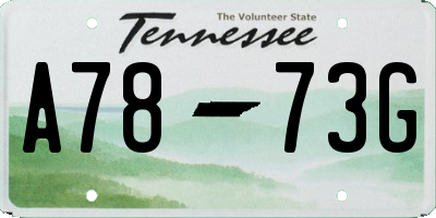 TN license plate A7873G