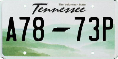TN license plate A7873P