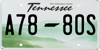 TN license plate A7880S