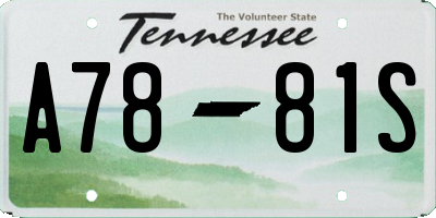 TN license plate A7881S