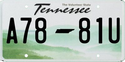 TN license plate A7881U