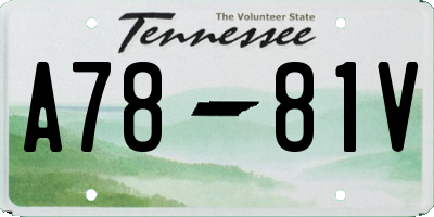 TN license plate A7881V