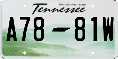 TN license plate A7881W