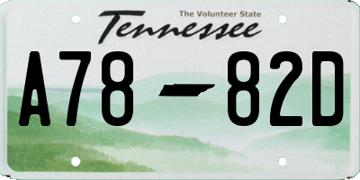 TN license plate A7882D