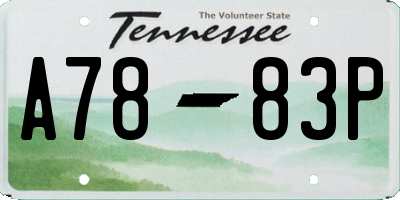 TN license plate A7883P