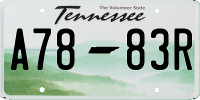 TN license plate A7883R