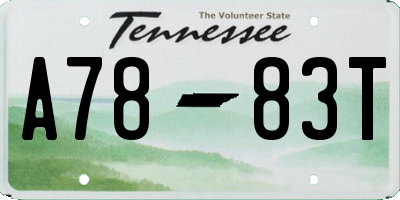 TN license plate A7883T