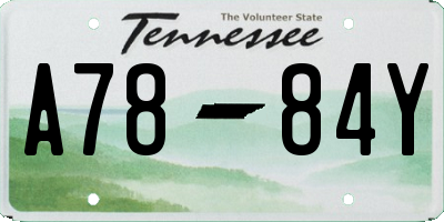 TN license plate A7884Y