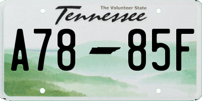 TN license plate A7885F
