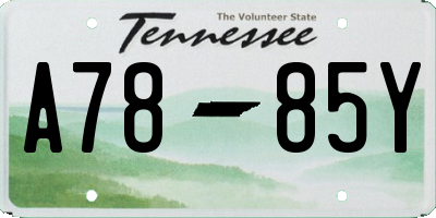 TN license plate A7885Y