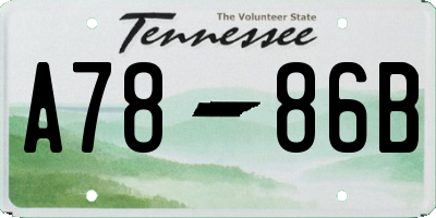 TN license plate A7886B