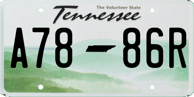 TN license plate A7886R