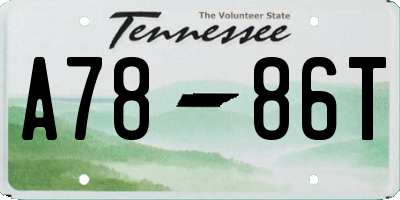 TN license plate A7886T