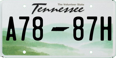 TN license plate A7887H