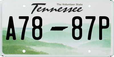 TN license plate A7887P