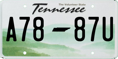TN license plate A7887U