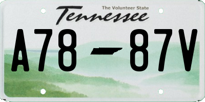 TN license plate A7887V