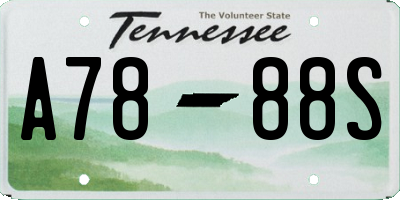 TN license plate A7888S