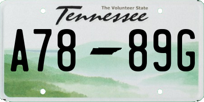 TN license plate A7889G