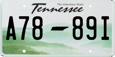 TN license plate A7889I