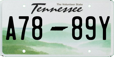 TN license plate A7889Y