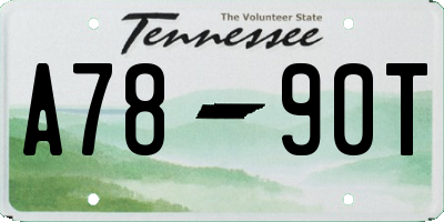 TN license plate A7890T