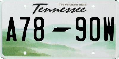 TN license plate A7890W