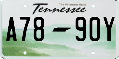 TN license plate A7890Y
