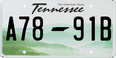 TN license plate A7891B