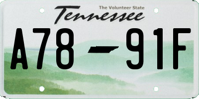 TN license plate A7891F
