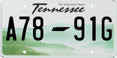 TN license plate A7891G