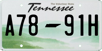 TN license plate A7891H