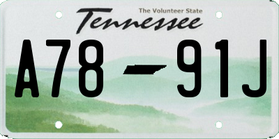 TN license plate A7891J