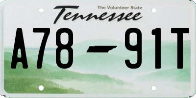 TN license plate A7891T