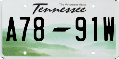 TN license plate A7891W