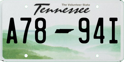 TN license plate A7894I