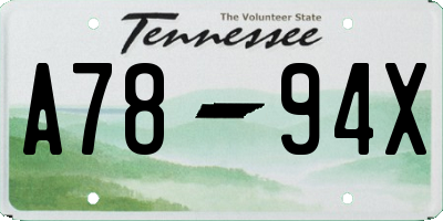 TN license plate A7894X