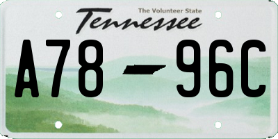 TN license plate A7896C