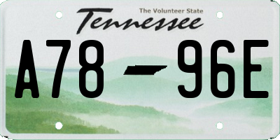 TN license plate A7896E