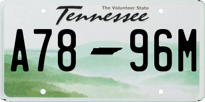 TN license plate A7896M