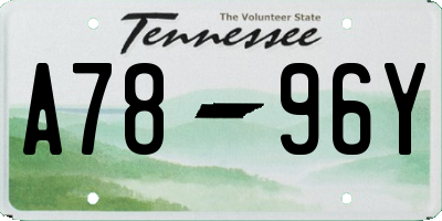 TN license plate A7896Y