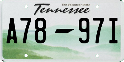 TN license plate A7897I