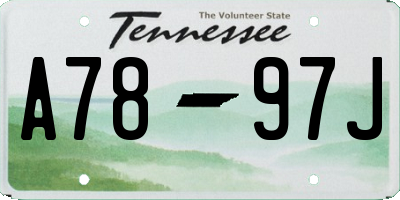TN license plate A7897J